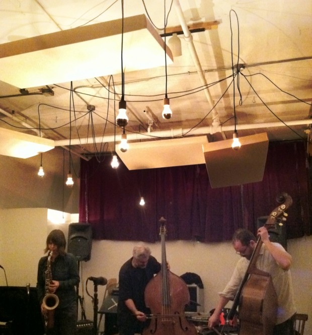 Ingrid Laubrock, Ken Filiano and Olie Brice (Douglass Street Music Collective, Brooklyn, November 26, 2013)