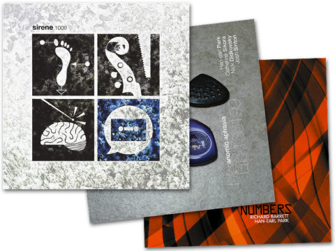 CD covers (Sirene 1009, Anomic Aphasia, and Numbers)
