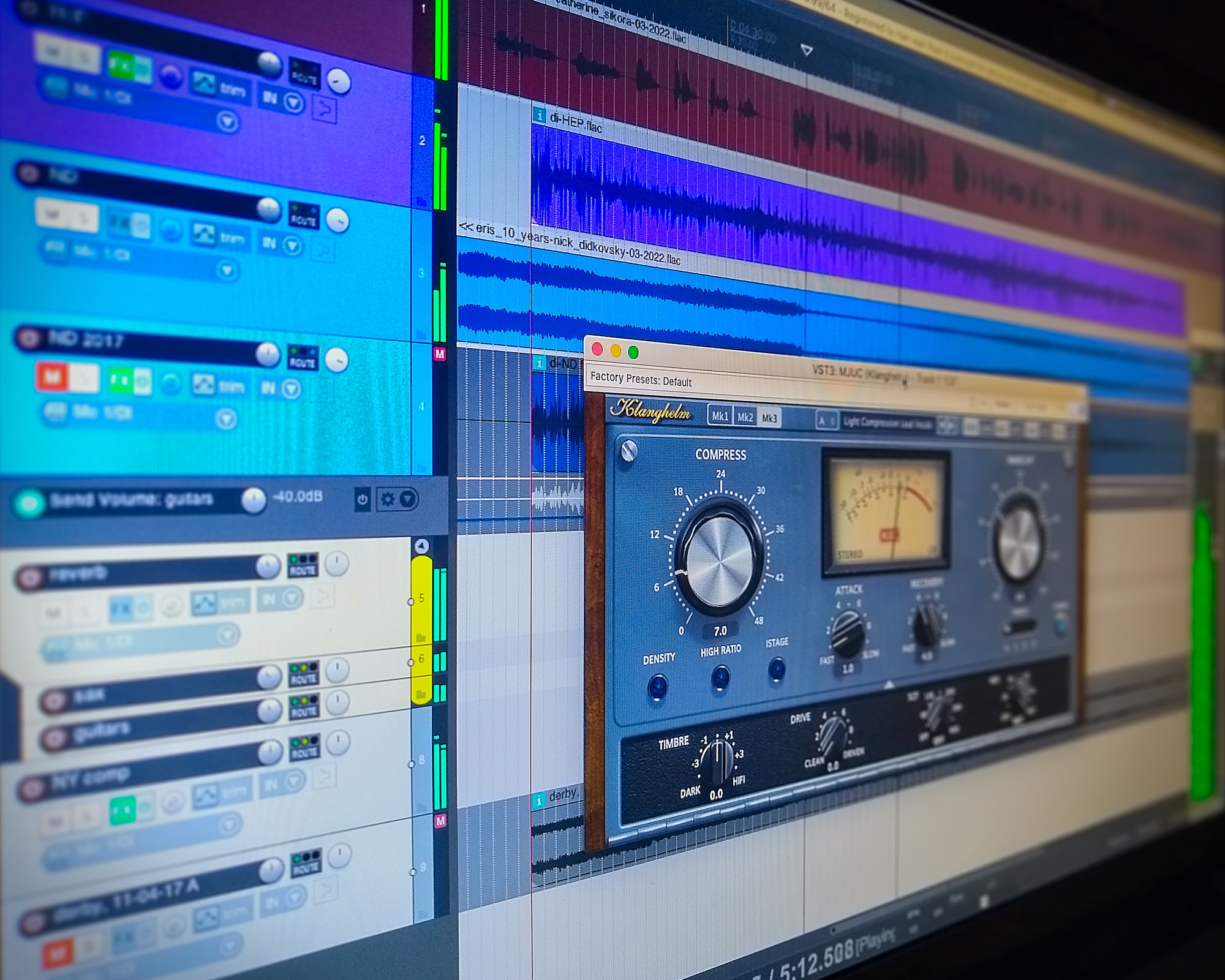 Audio recording (screenshot of a digital audio workstation)